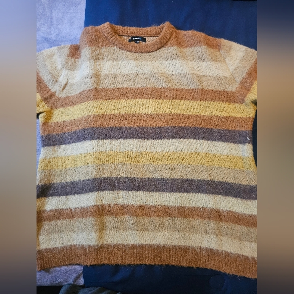 Cozy Striped Crewneck Sweater in Earth Tones